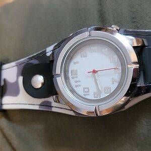 Camo black and white watch Accutime watch Company